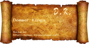 Demmer Kinga névjegykártya